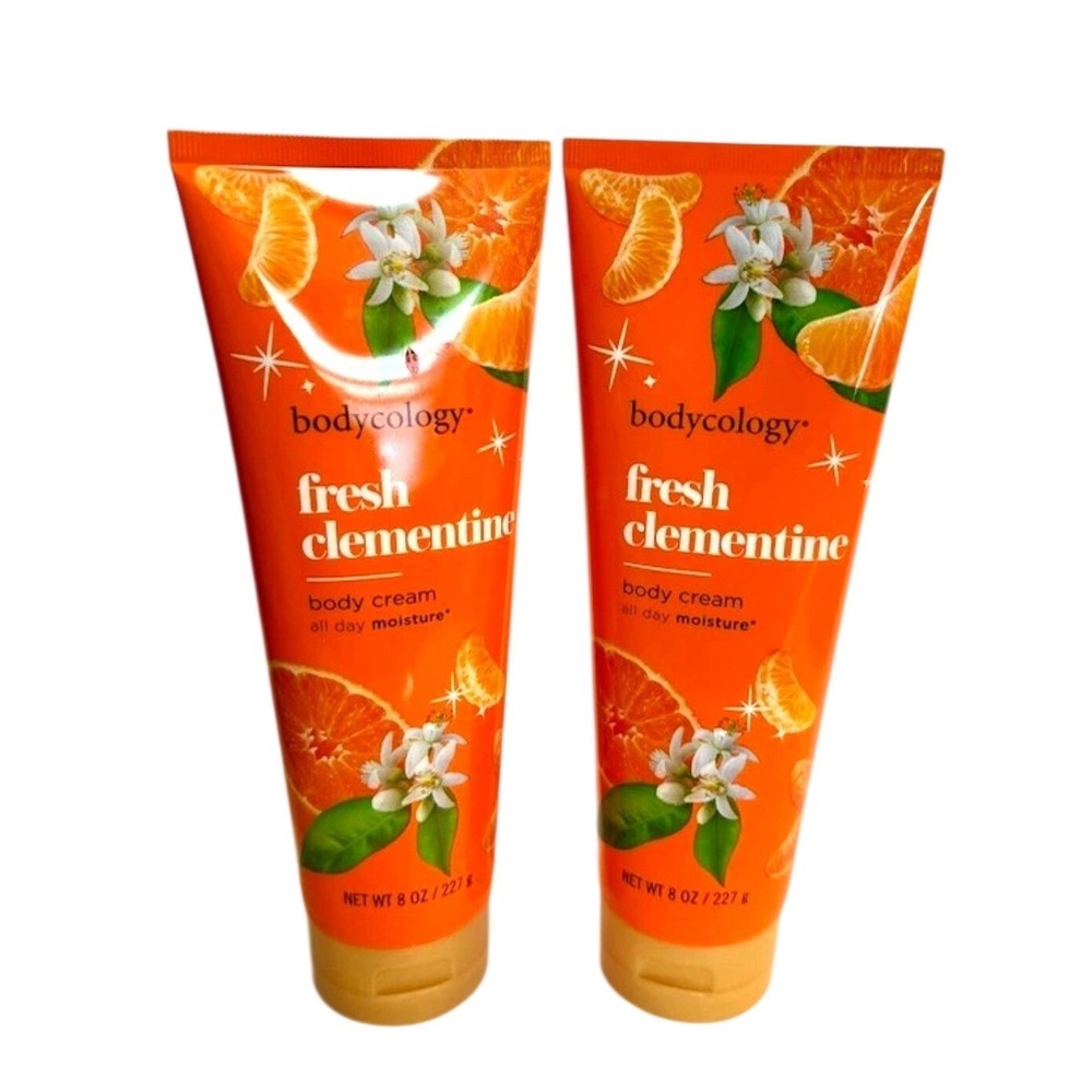 2 Pack Bodycology Fresh Clementine Body Cream All Day‎ Moisture 8oz
